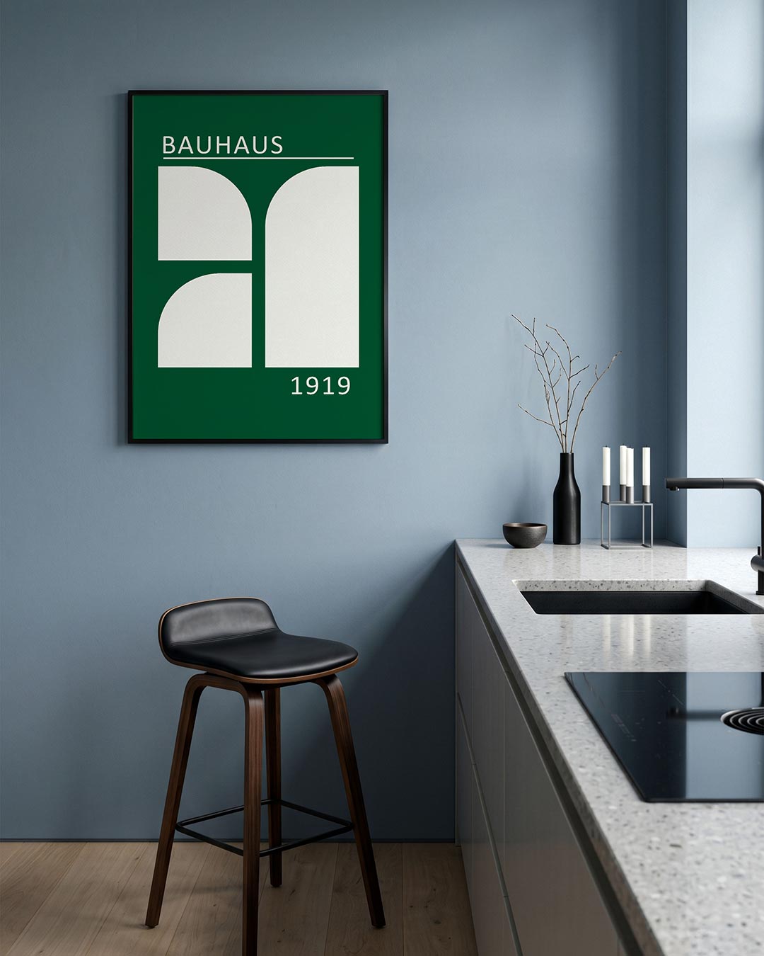 – geometrische Bauhaus poster in staand formaat