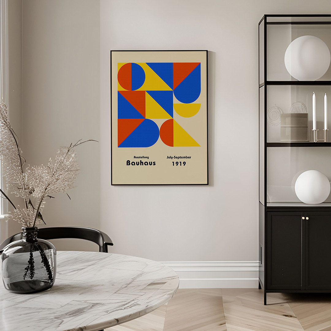 Vorm en kleur – geometrische Bauhaus poster in staand formaat