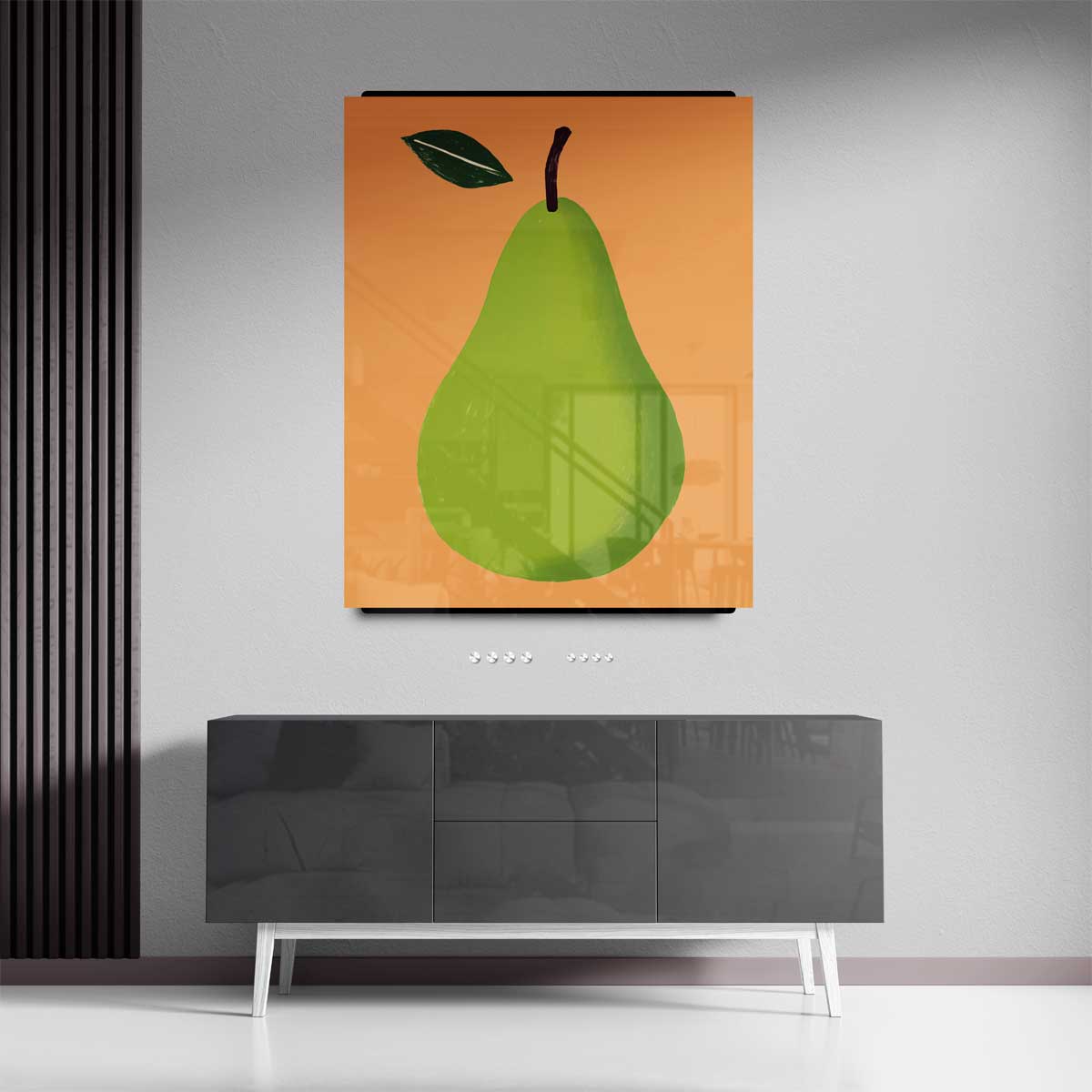 Speelse Peer Illustratie – canvas kunstwerk als wanddecoratie