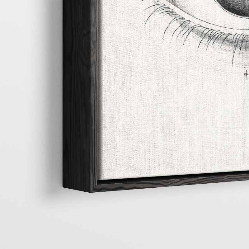 Intrigerend Potloodtekening Oog – plexiglas wanddecoratie in portret formaat