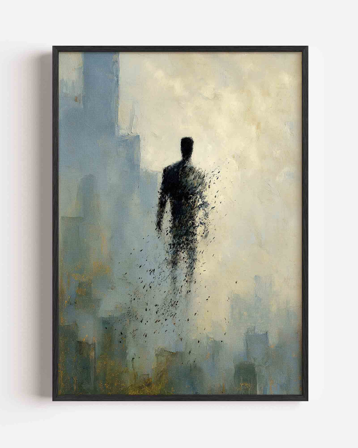 Figuur in mist – abstracte portret poster als wanddecoratie