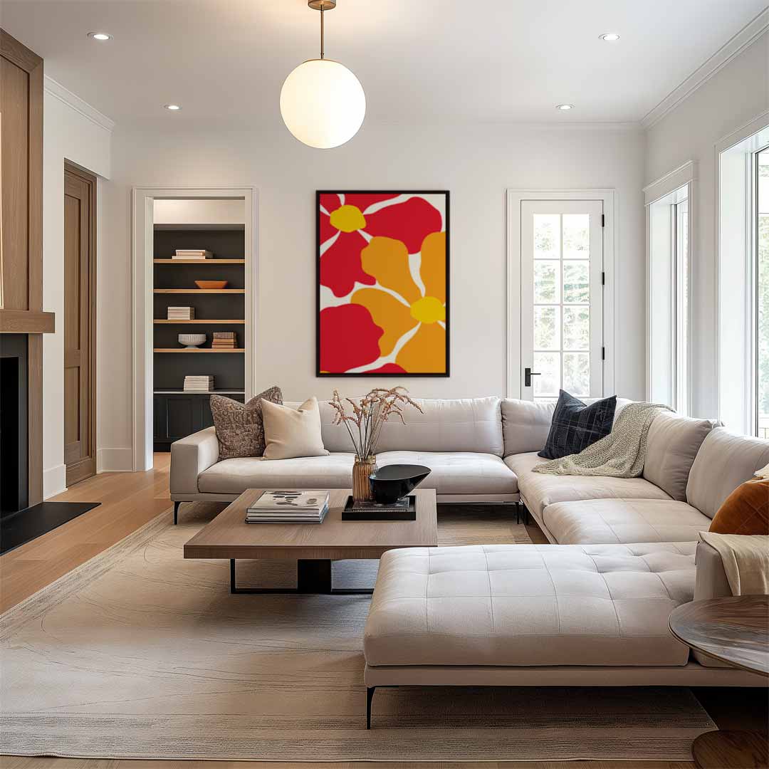 Bloemrijke Kleurexplosie – canvas wanddecoratie in portret formaat