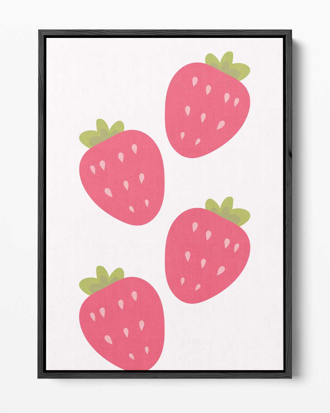 Speelse Aardbeien Illustratie – portret kunstwerk als wanddecoratie