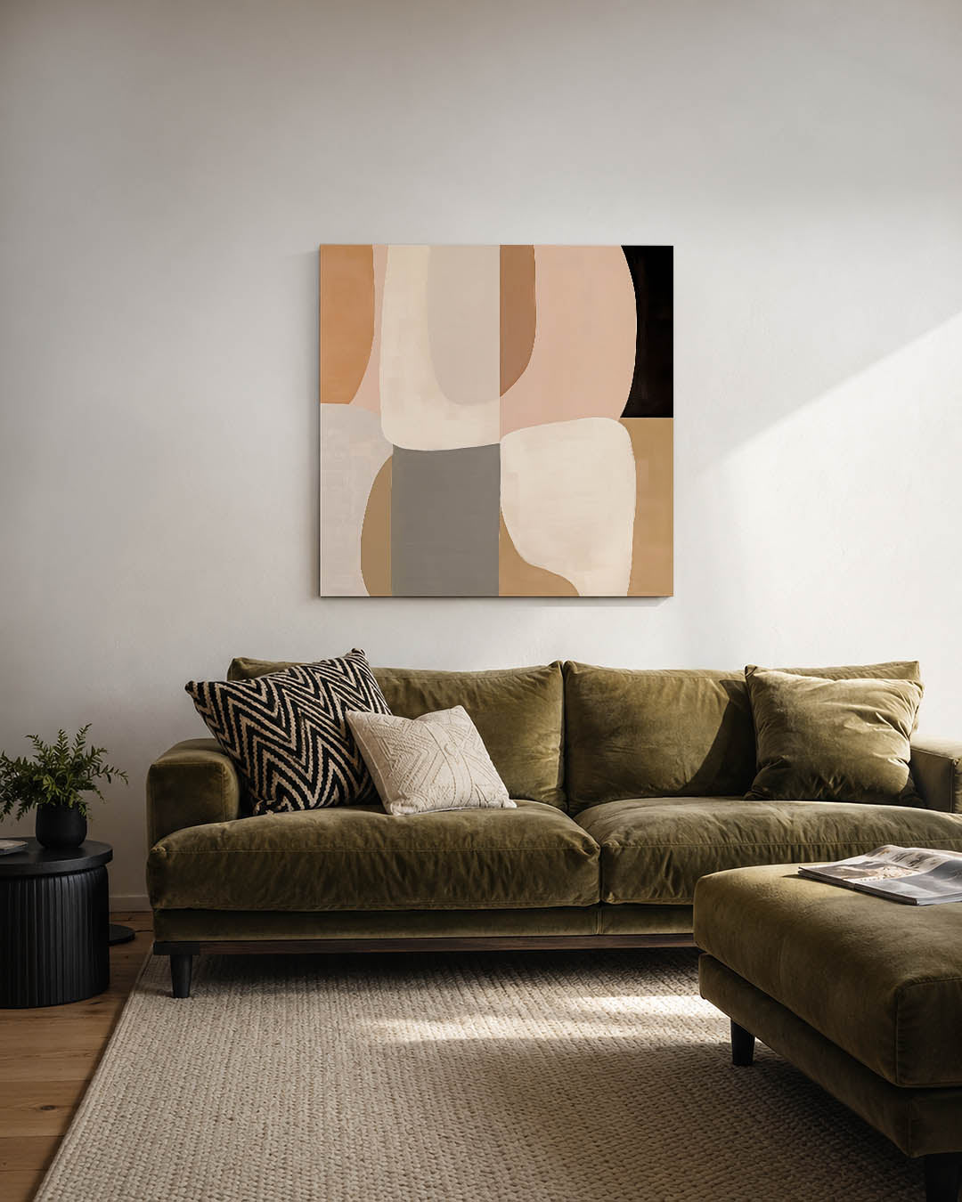 Organische vormen compositie kunstwerk – derde productweergave – dit kunstwerk toont een harmonie van zachte, organische