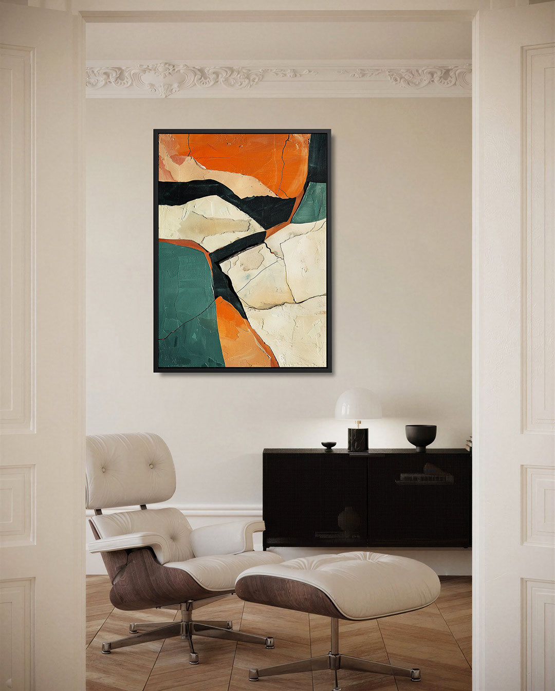 Dynamische vormen – staand wanddecoratie kunstwerk