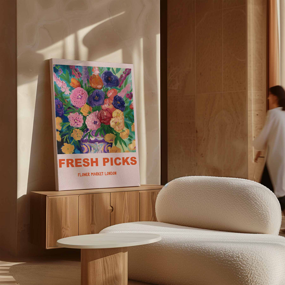 Bloemenpracht in Londen – staand kunstwerk voor modern interieur