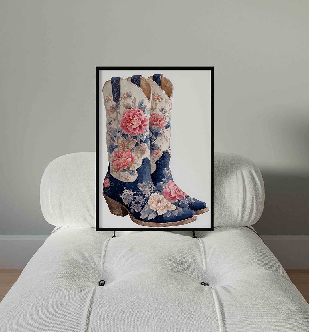 Bloemenlaarzen – staande Pop Art wanddecoratie van WallArtistic