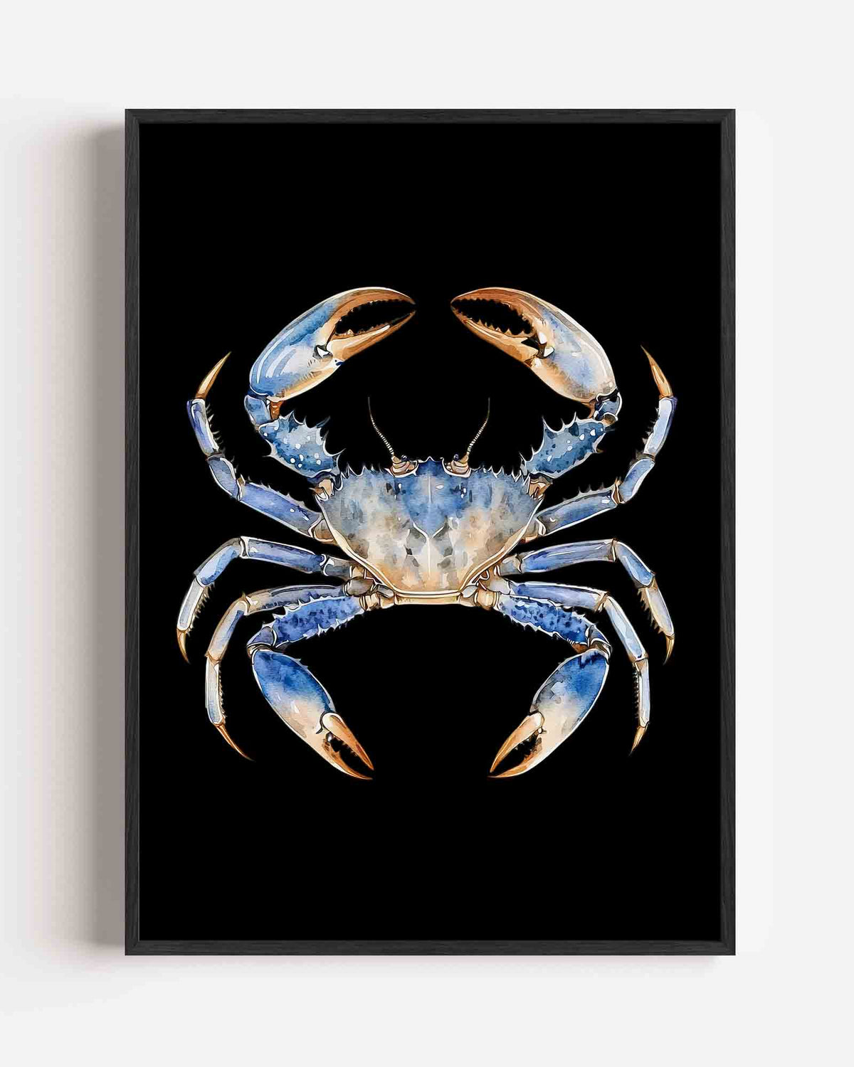 Blauwe krab – Delfts blauwe portret poster als wanddecoratie