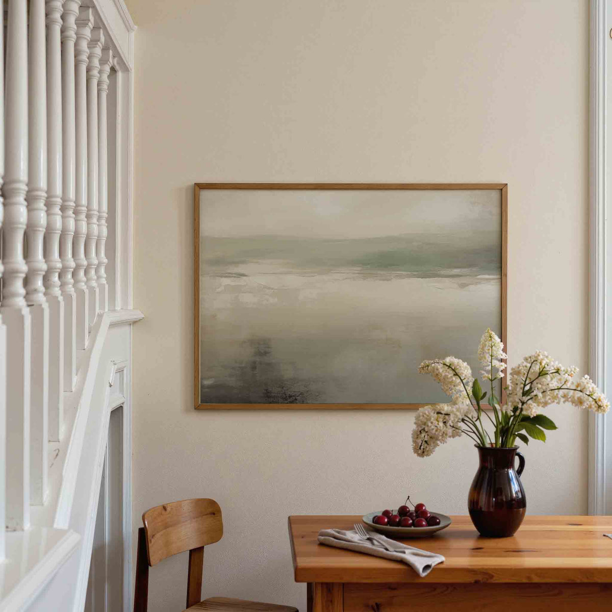 Abstracte landschapsweergave – liggende illustratie poster als wanddecoratie