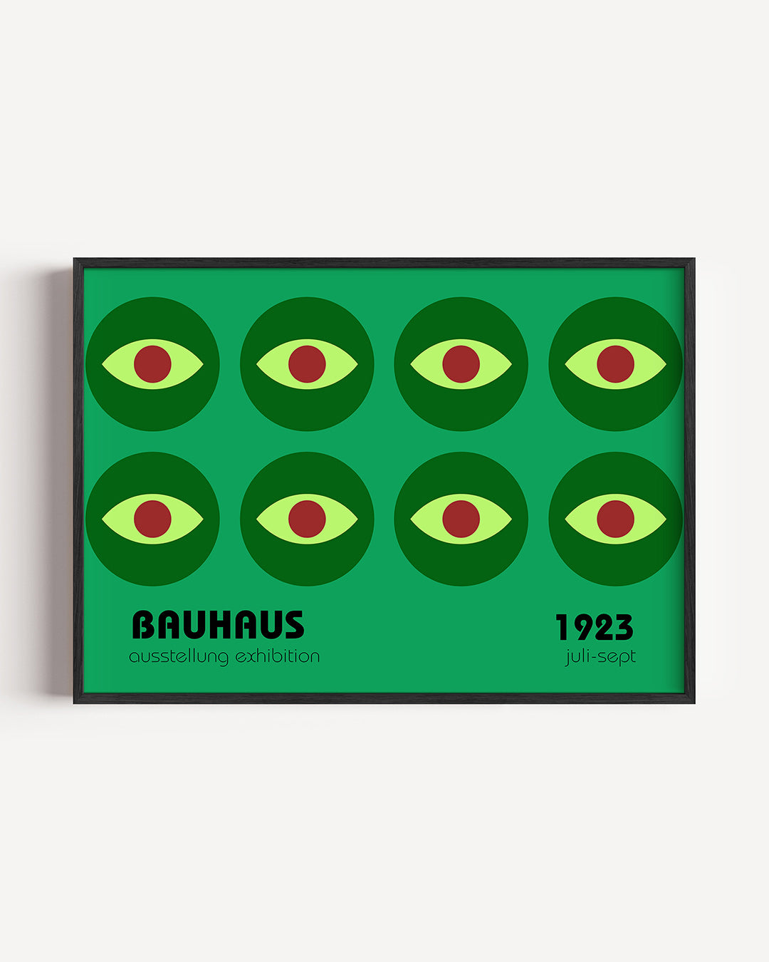 Oogvormen en ritme – liggende Bauhaus poster als wanddecoratie