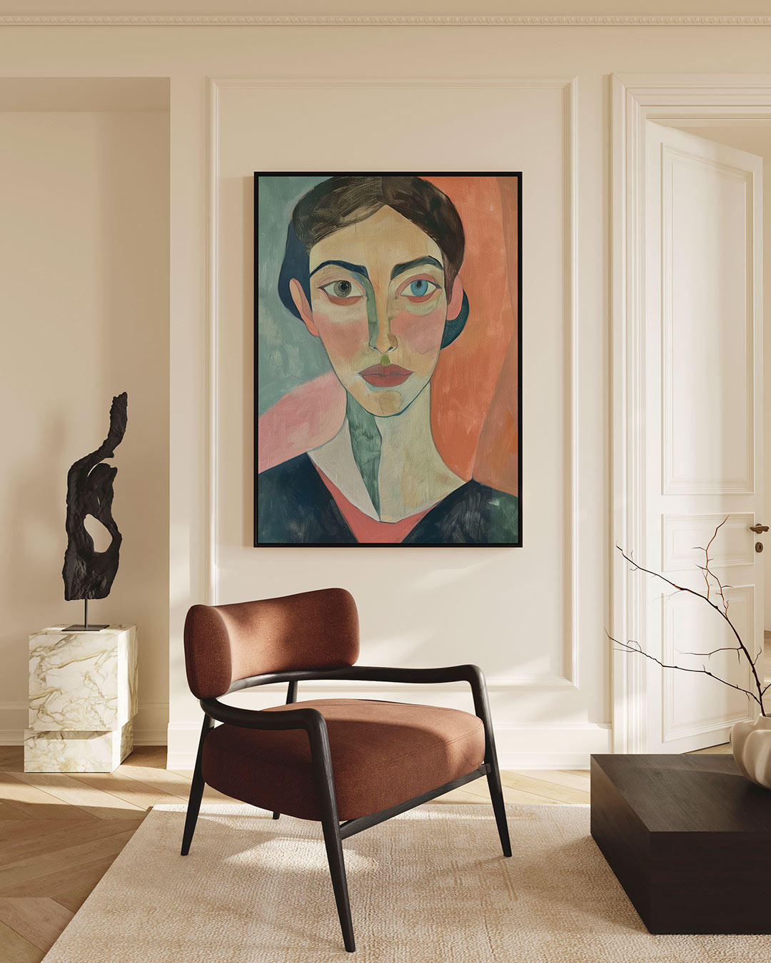 Portretstudie – Gedurfde – staande wanddecoratie
