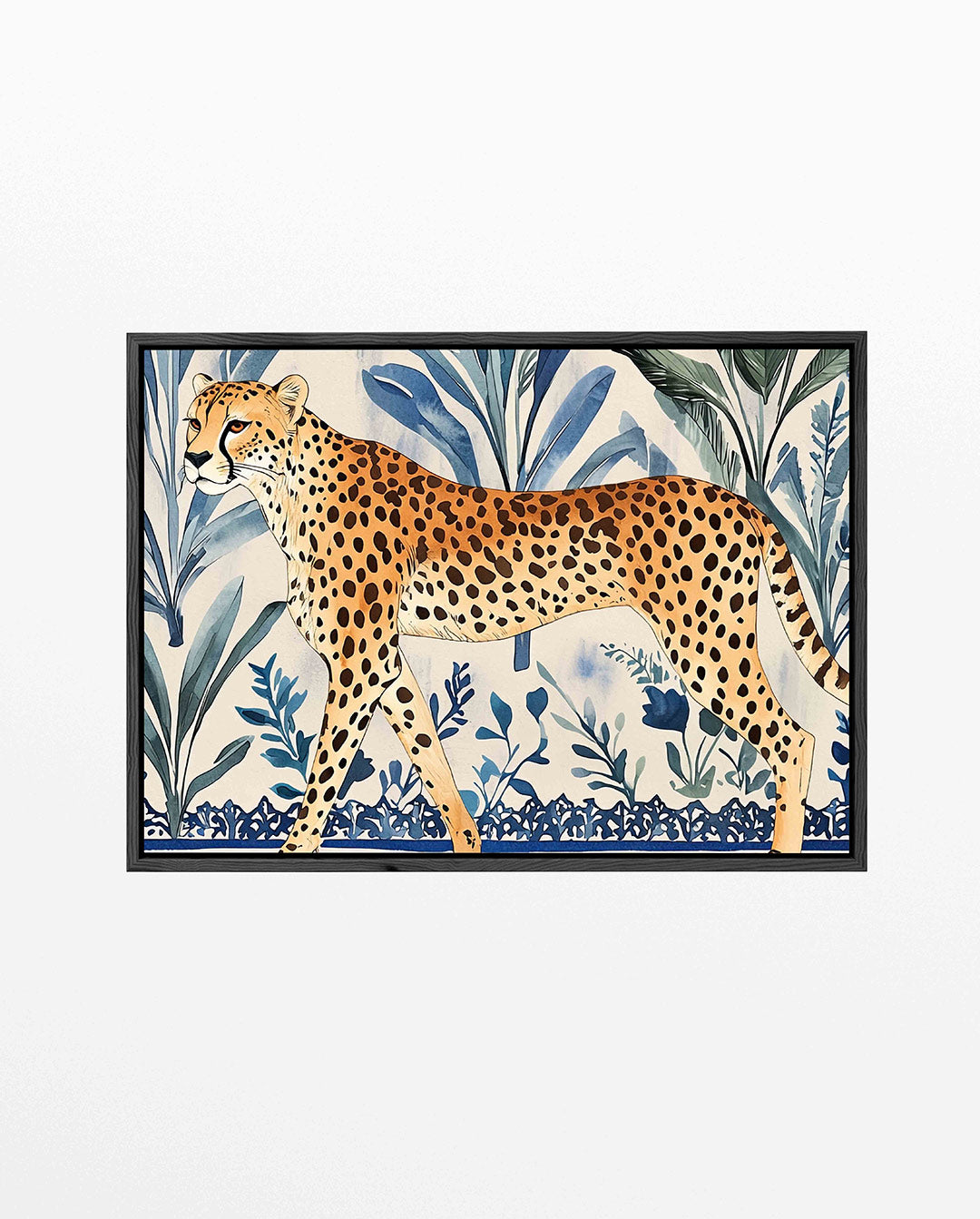 Luipaard met bladeren – liggend dieren kunstwerk
