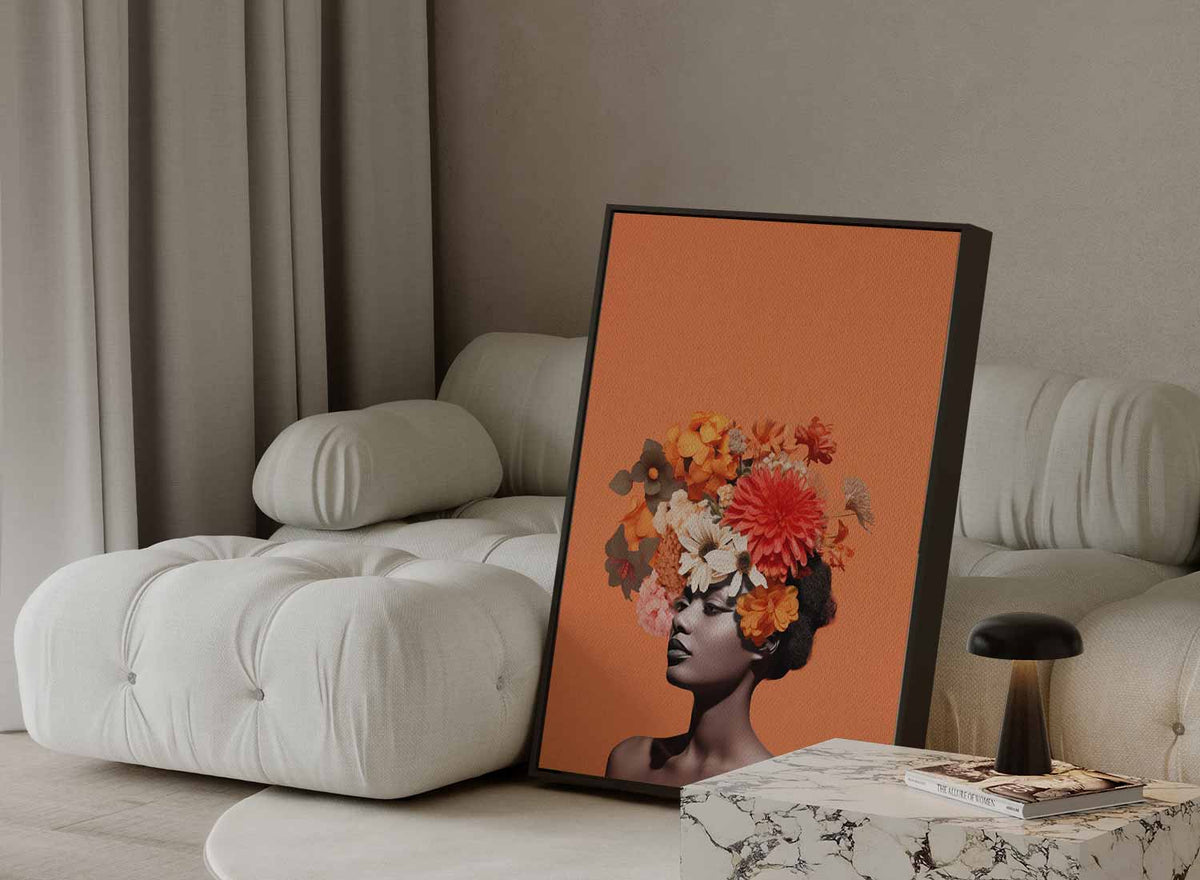 Bloemenfantasie Portret – portret kunstwerk als wanddecoratie, afbeelding 13