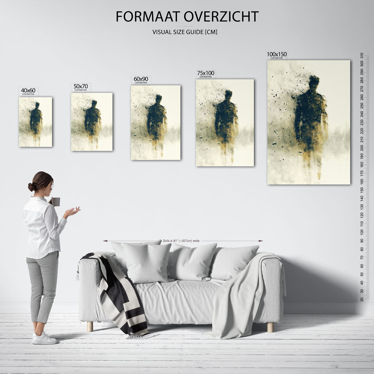Vervagende silhouet – staande wanddecoratie van WallArtistic