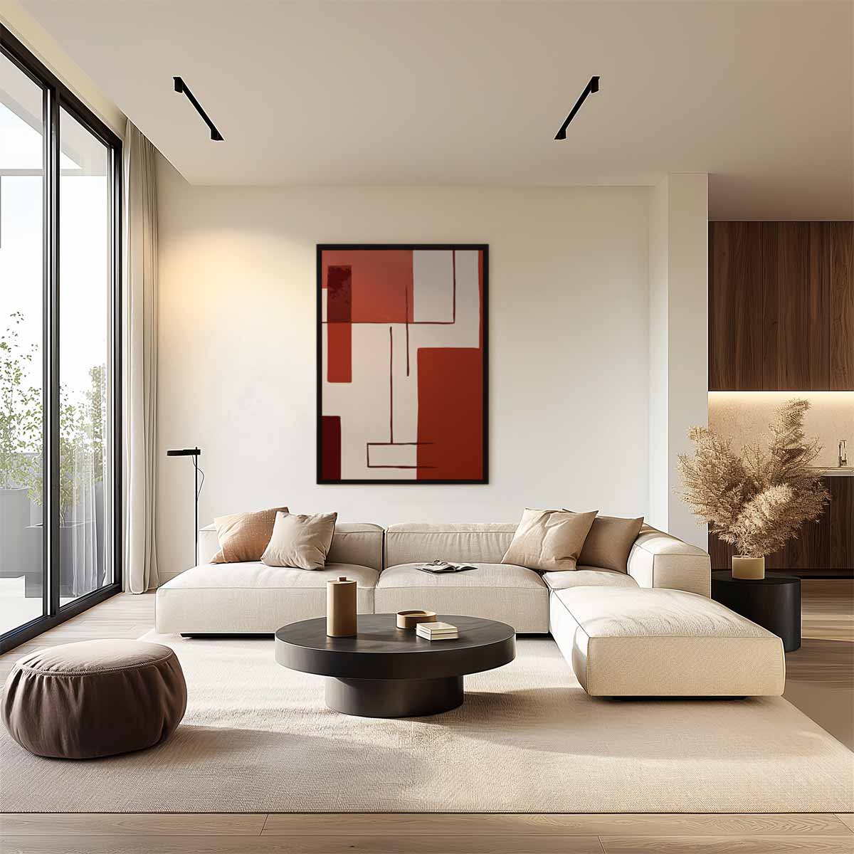 Abstracte Moderne Compositie – plexiglas wanddecoratie in portret formaat