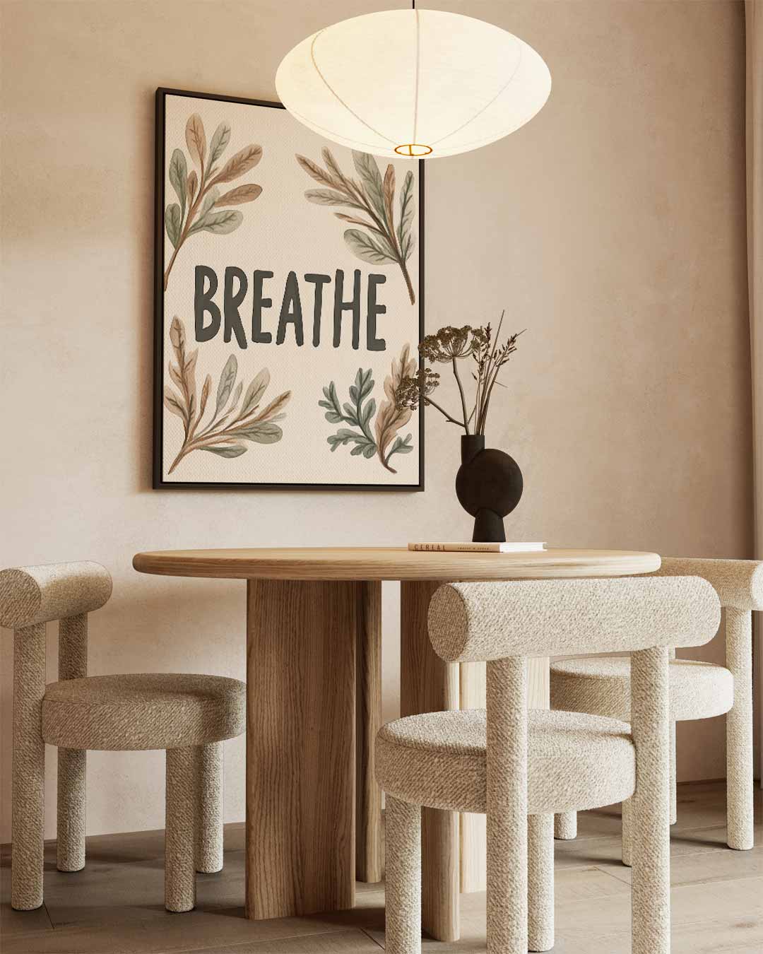 Adem Inspiratie Poster – kunstwerk met zwarte baklijst