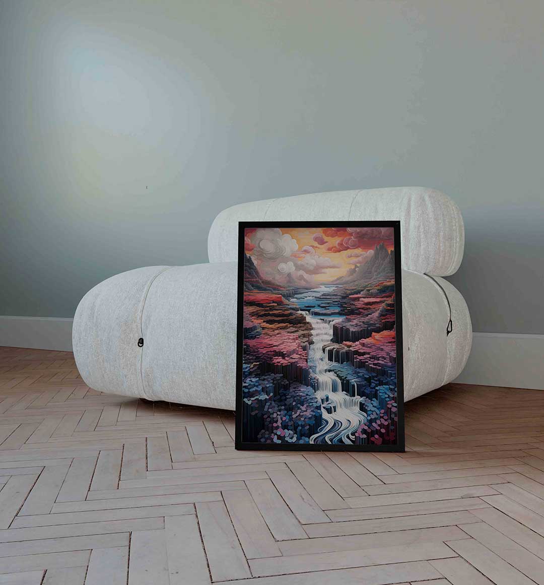 Abstracte landschap – surrealistische wandkunst als portret poster