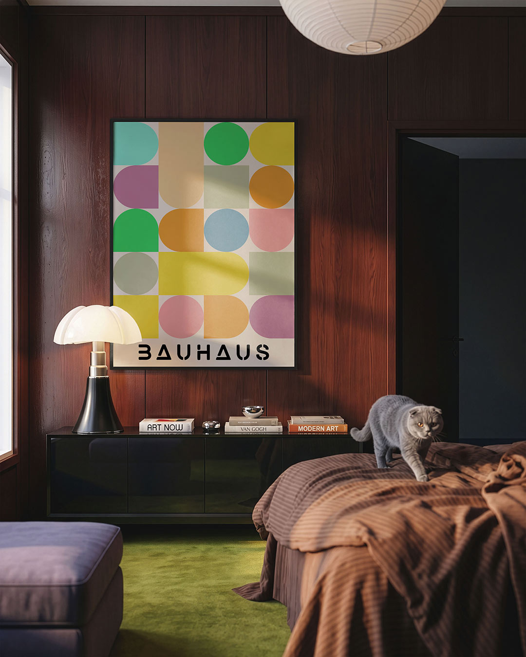 Vormen en vlakkenspel – geometrische Bauhaus poster in staand formaat