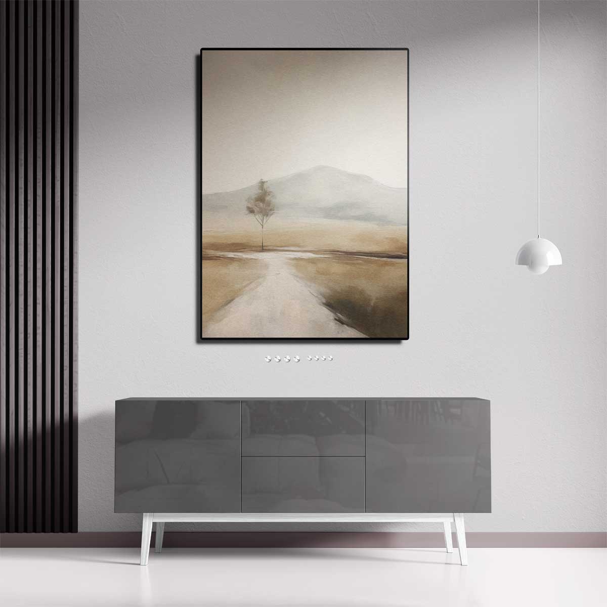 Eenzame Boom in Zacht Landschap – dibond kunstwerk als wanddecoratie