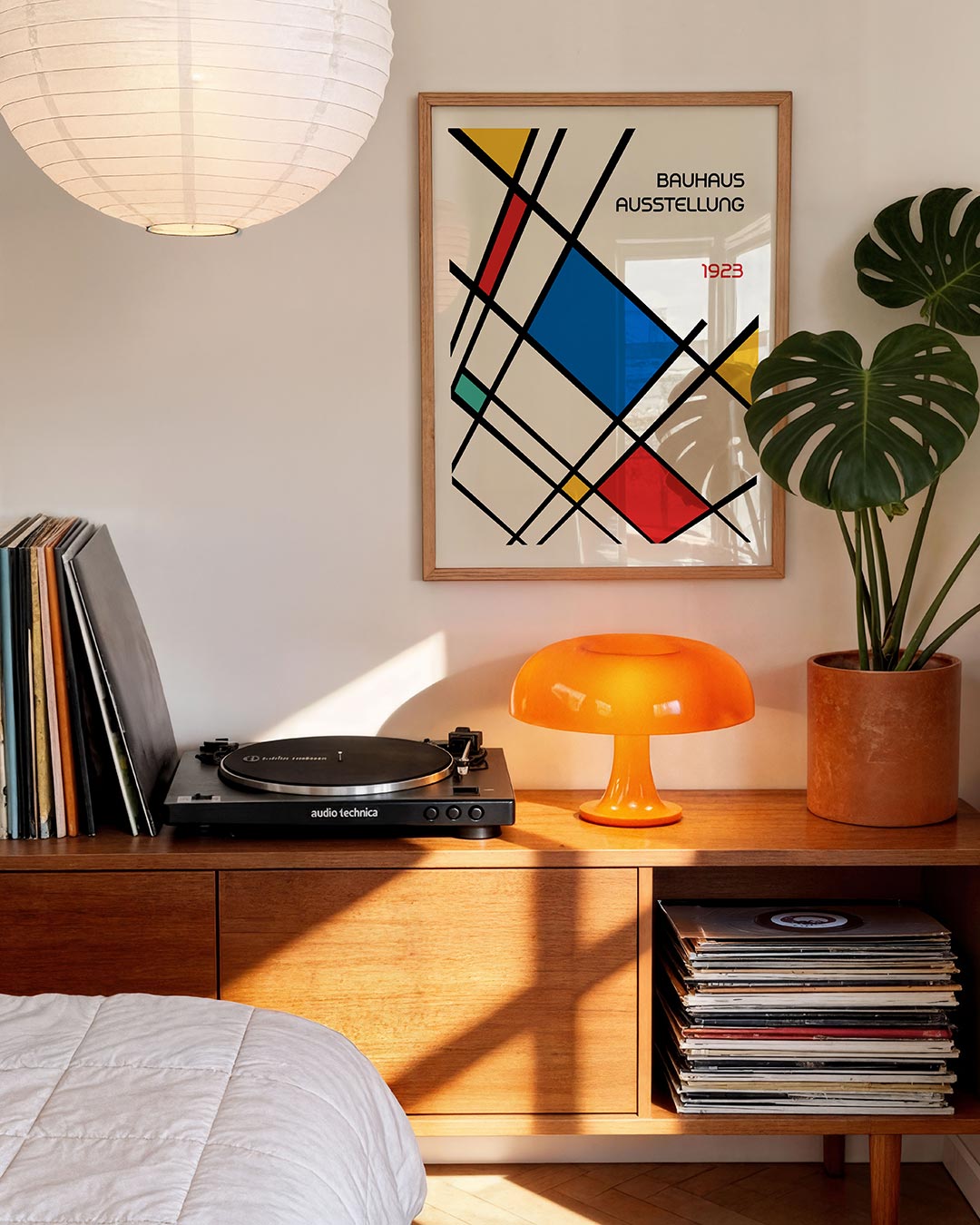 Lijnen en kleurvlakken – moderne Bauhaus wandkunst als poster