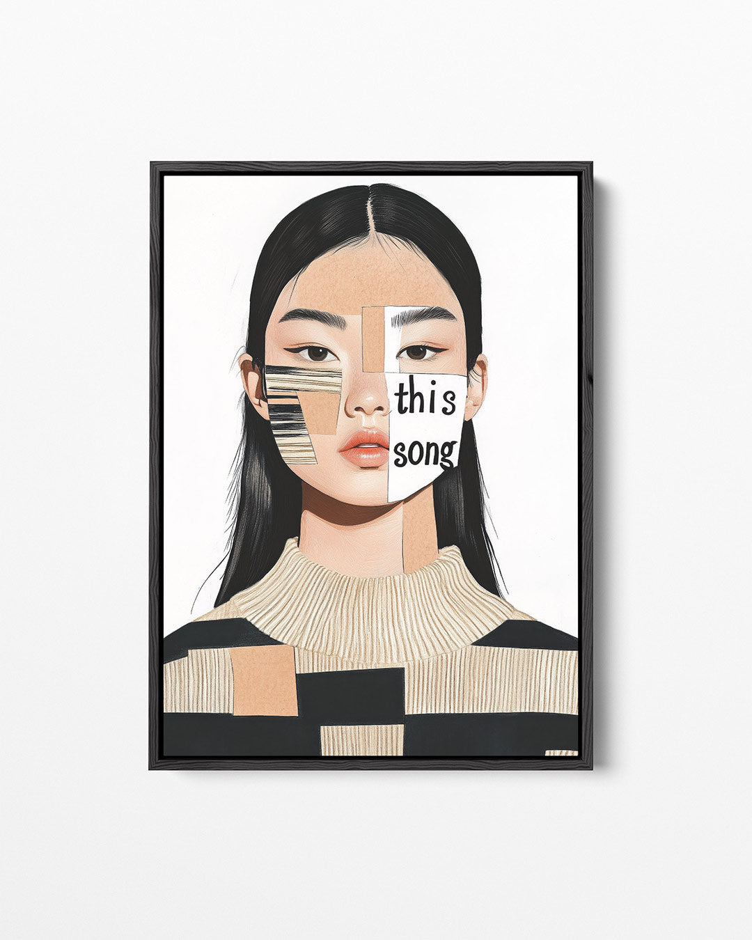 Geometrisch portret – staand wanddecoratie kunstwerk