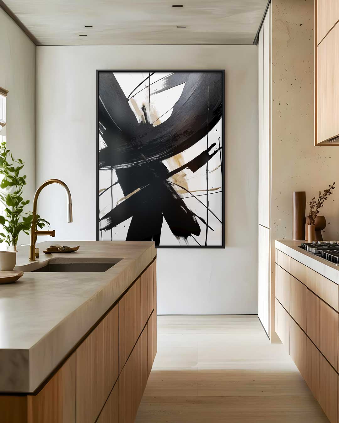 Abstracte Expressie – dibond wanddecoratie in staand formaat