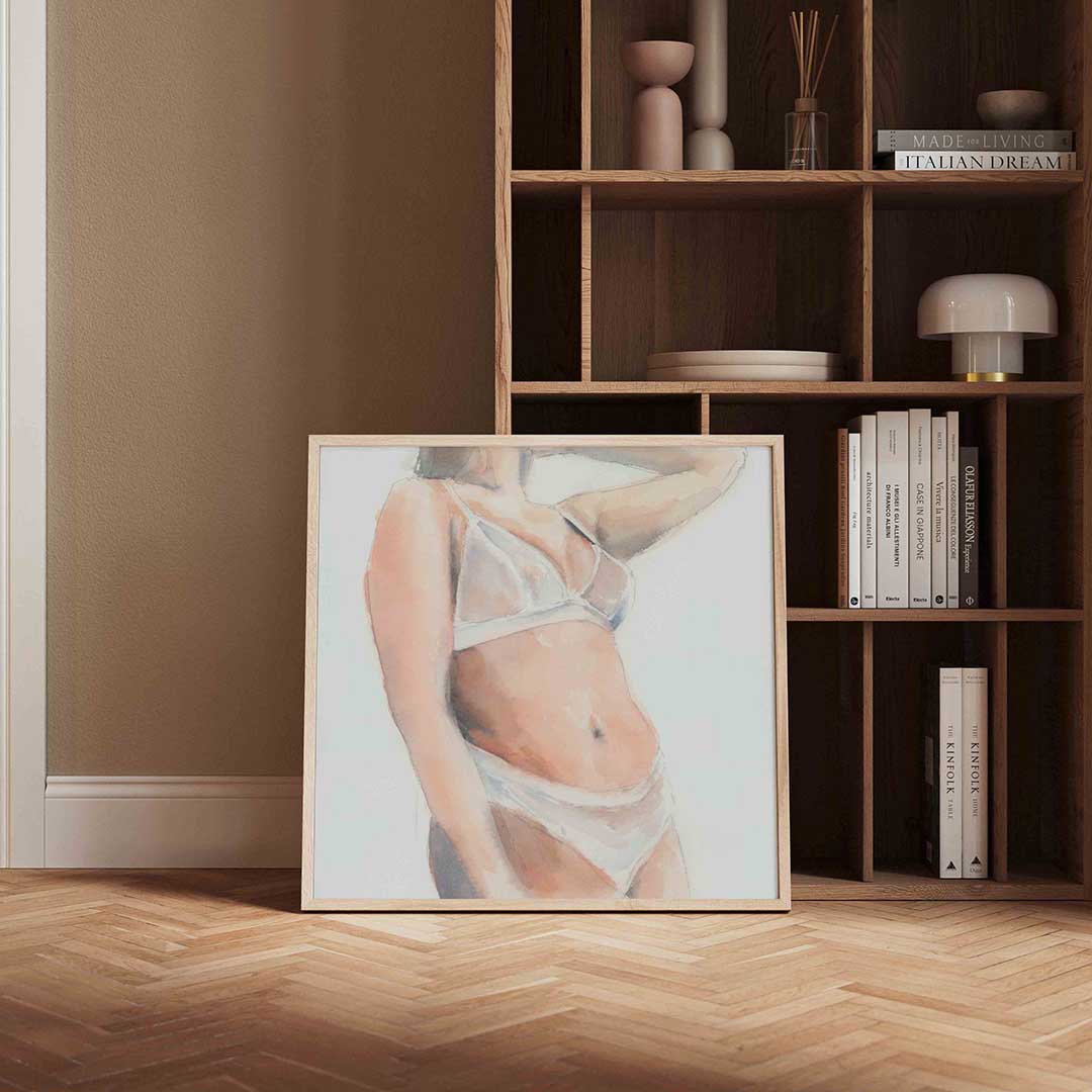 Vrouw in lingerie – portret poster in vierkant formaat