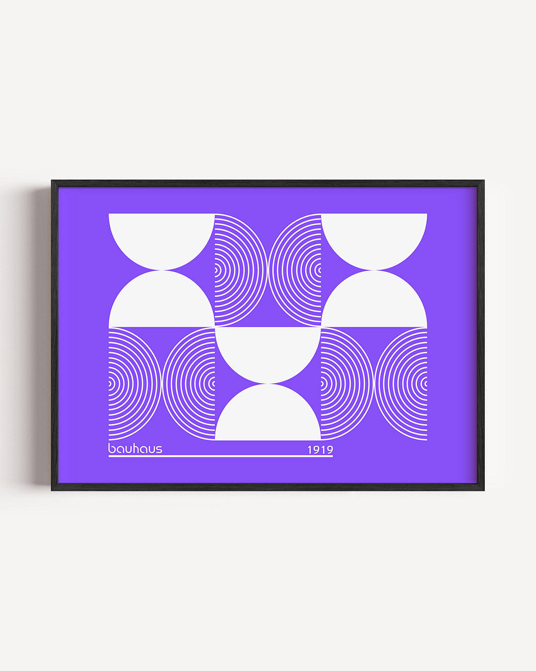 Cirkelvormen en lijnen – liggende Bauhaus poster als wanddecoratie