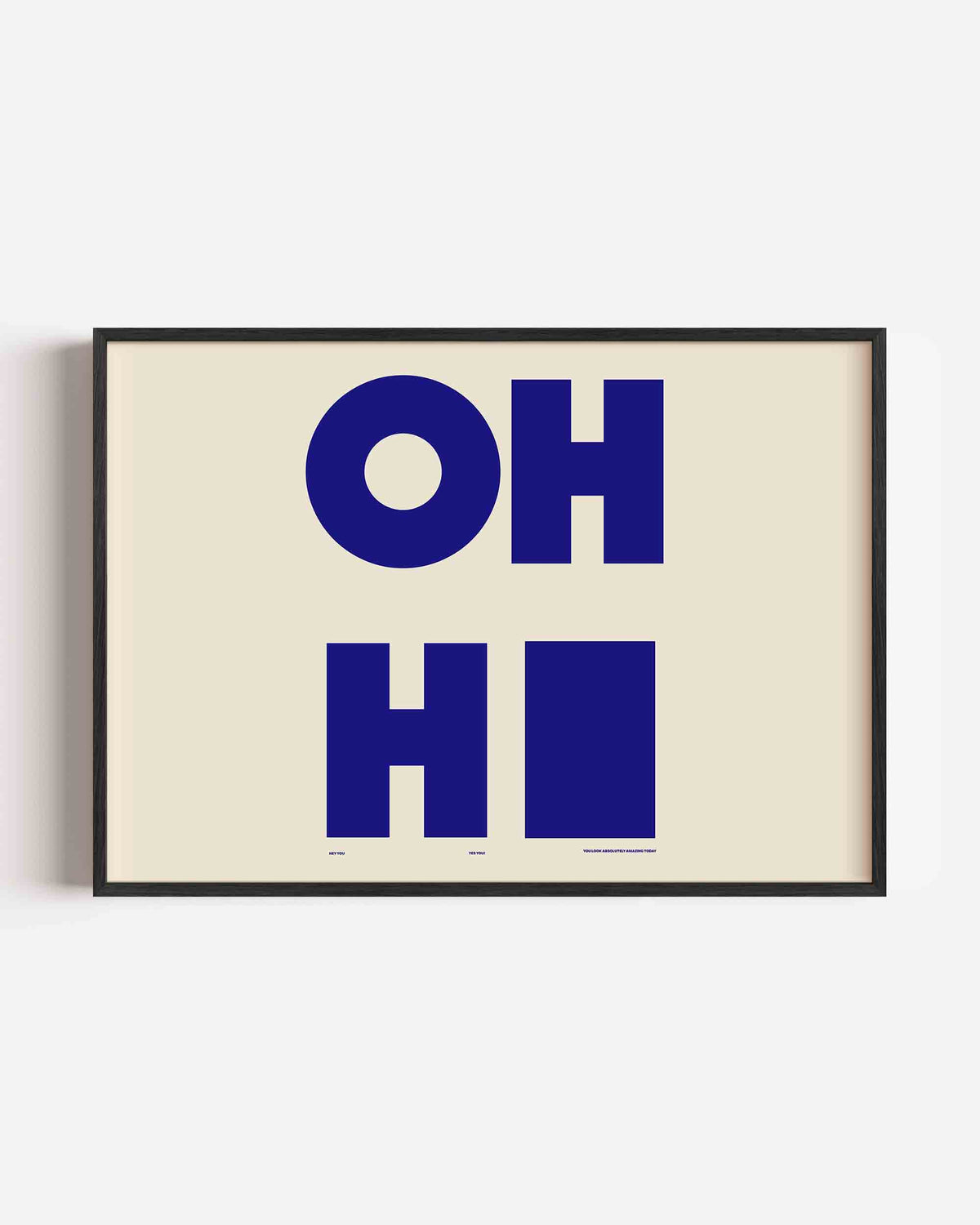 Oh hi – hedendaagse illustratie poster in landscape formaat