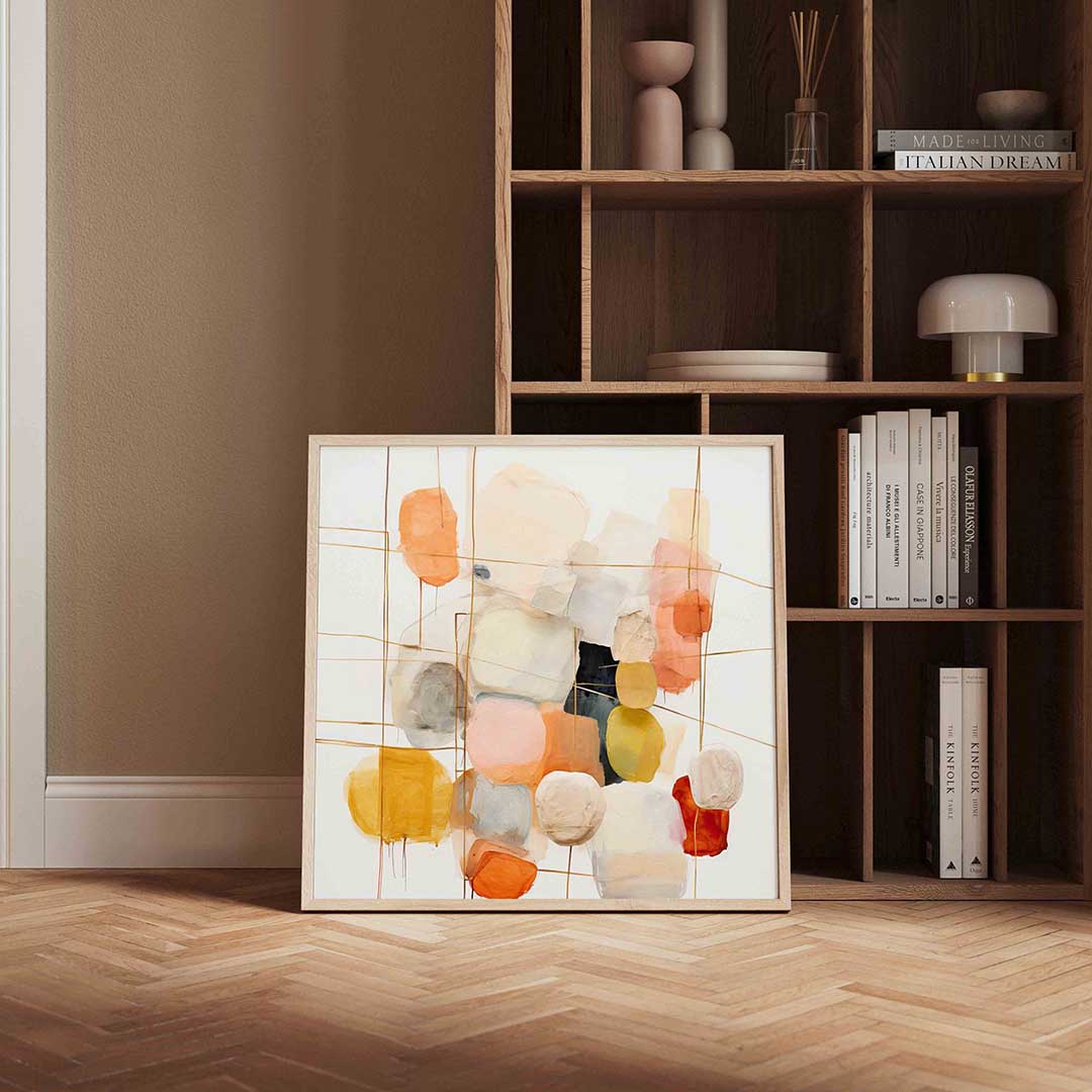 Abstracte vormen – kleurrijke vierkante wanddecoratie van WallArtistic