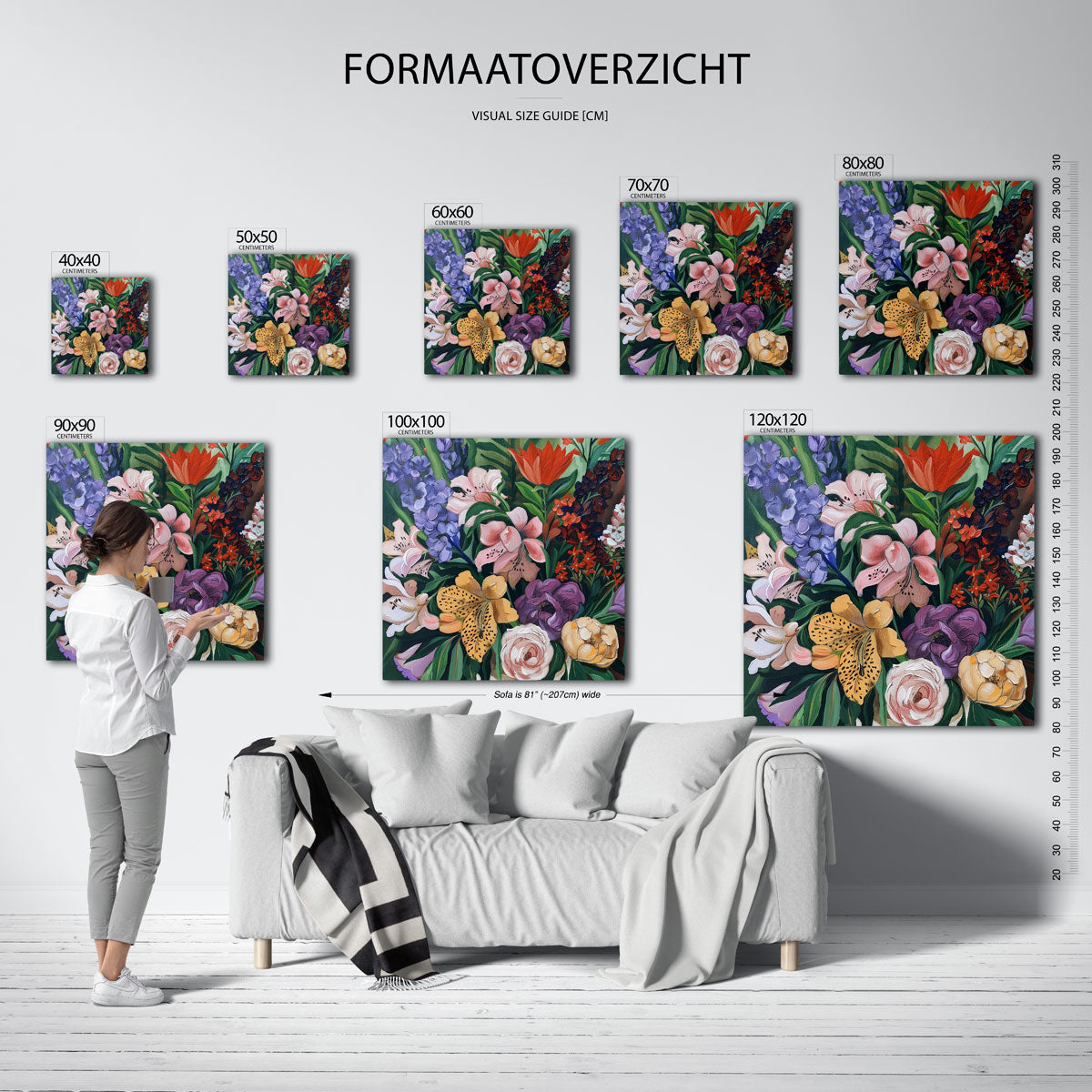 Bloemenpracht – vierkante muurposter met bloemen
