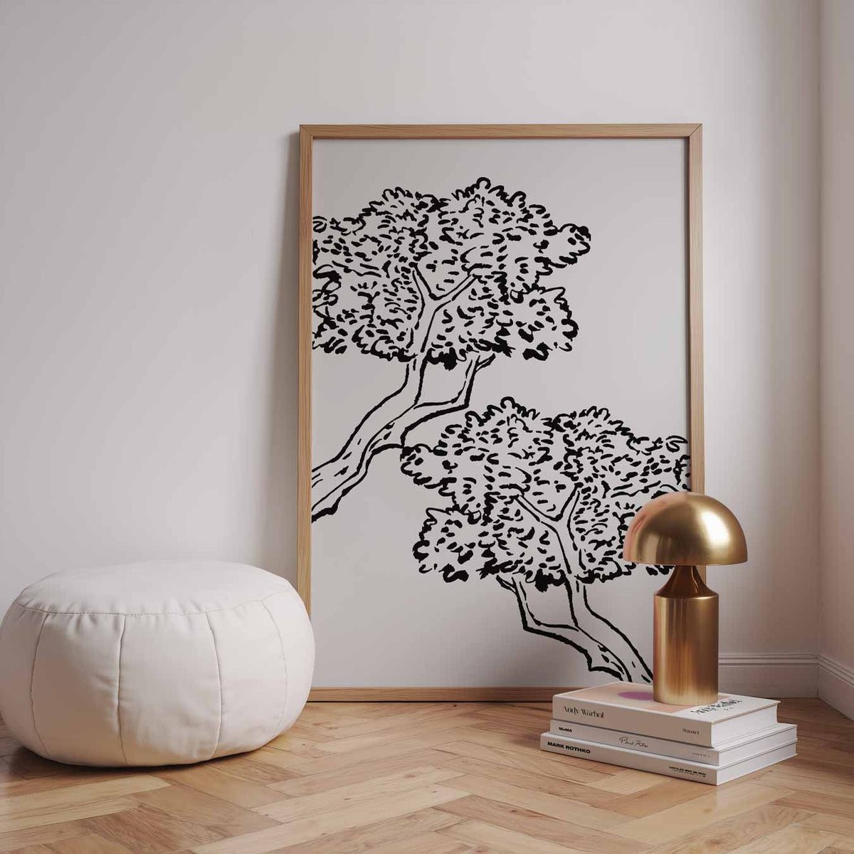 Elegante Bomen Illustratie – zomerse wandkunst als portret poster