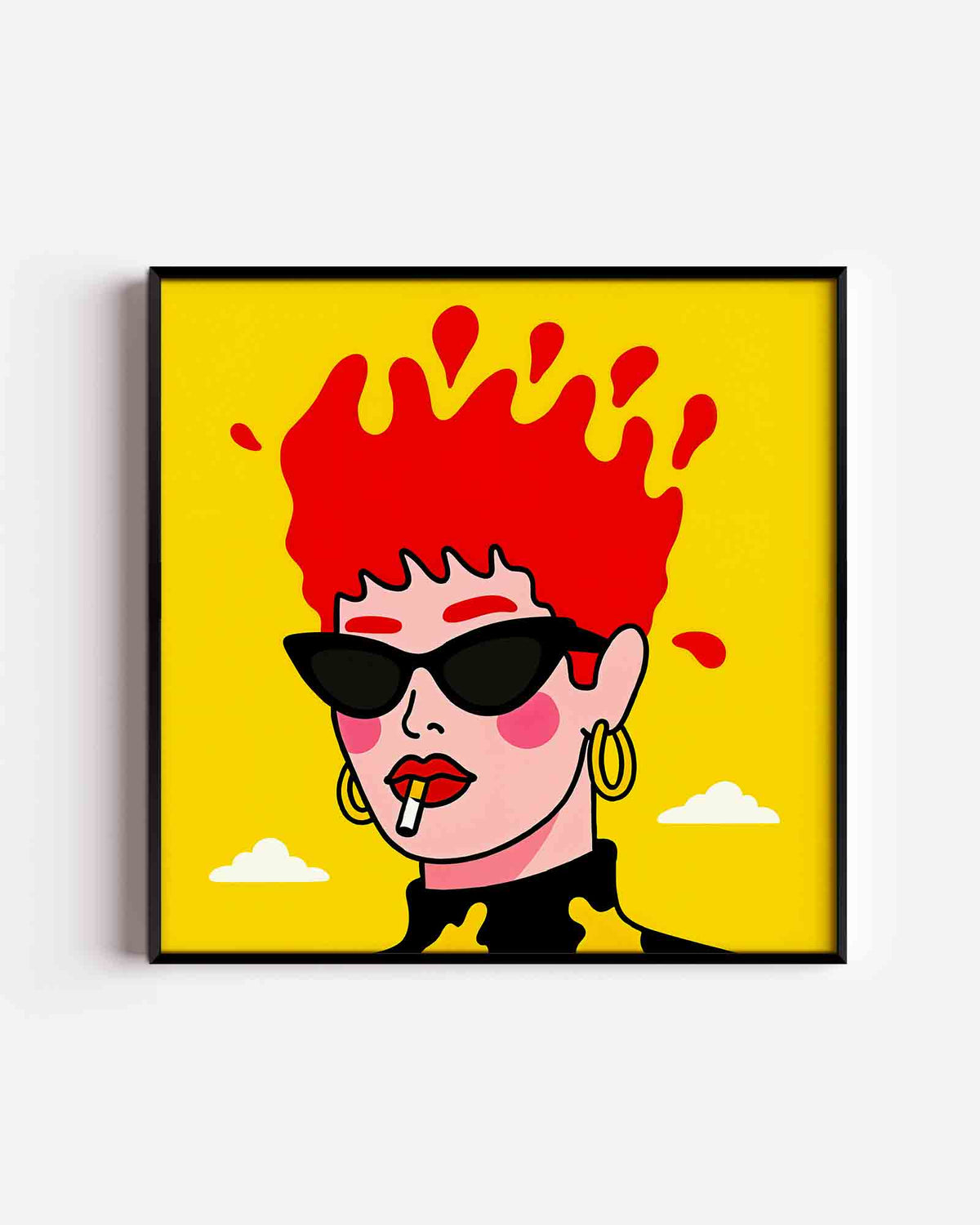Vrouw met rode haren – Pop Art vierkante poster als wanddecoratie