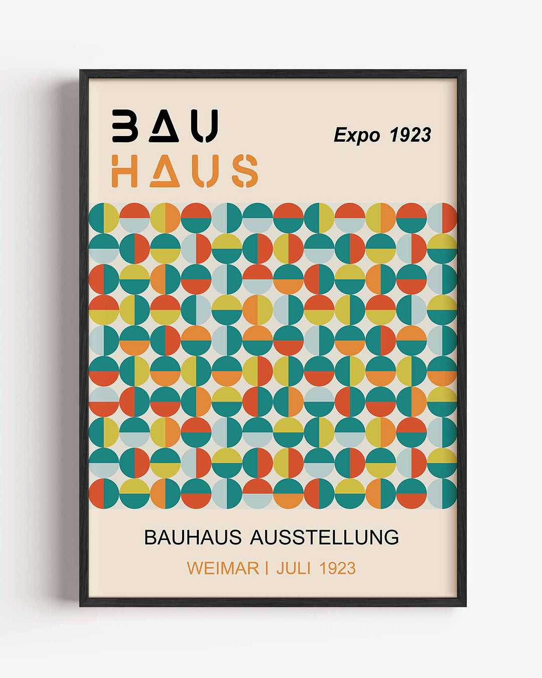 Vormritme en kleur – staande Bauhaus poster als wanddecoratie