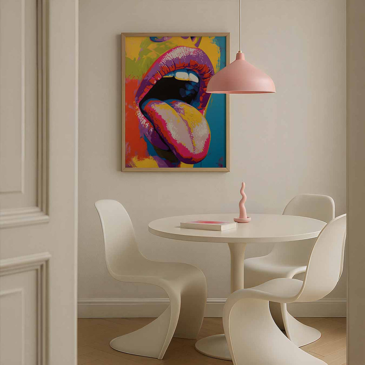 Kleurrijk Pop Art Lippenkunstwerk – Streetart wandkunst als portret poster