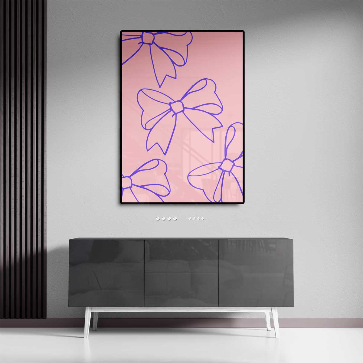 Speelse Strikjes – staande wandkunst voor woonkamer of interieur