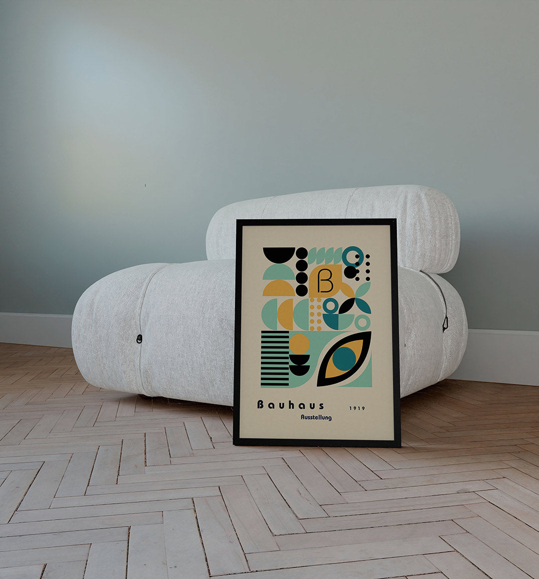 Vormen en vlakkenspel – staande Bauhaus poster voor aan de muur