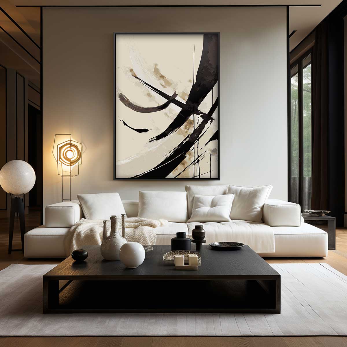 Abstracte Elegantie – modern portret kunstwerk van WallArtistic