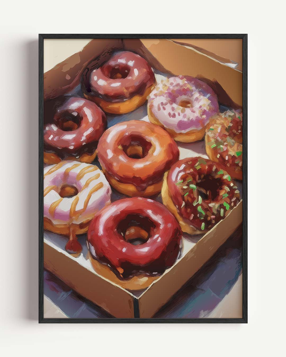 Donutliefde in Kunstvorm – keuken portret poster als wanddecoratie