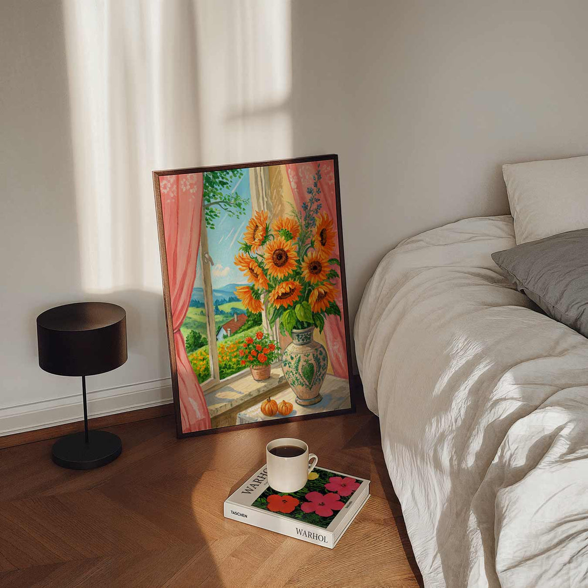 Zonnige Bloemenpracht – staande bloemen wanddecoratie van WallArtistic