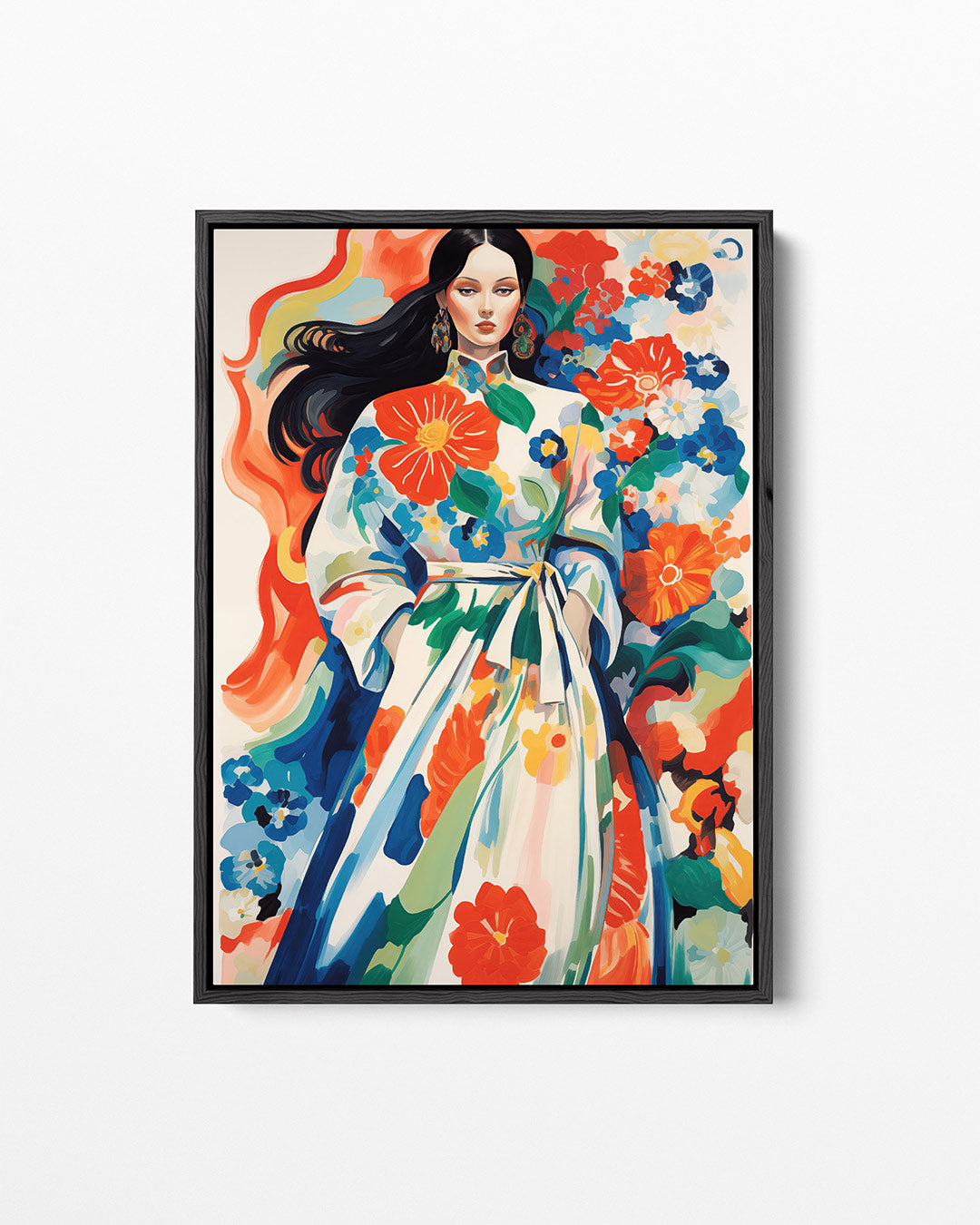 Vrouw in bloemen – staand wanddecoratie kunstwerk