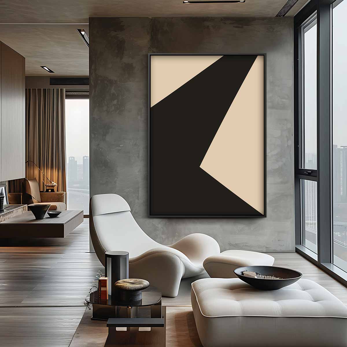 Abstracte Geometrische Composities – canvas wanddecoratie in portret formaat