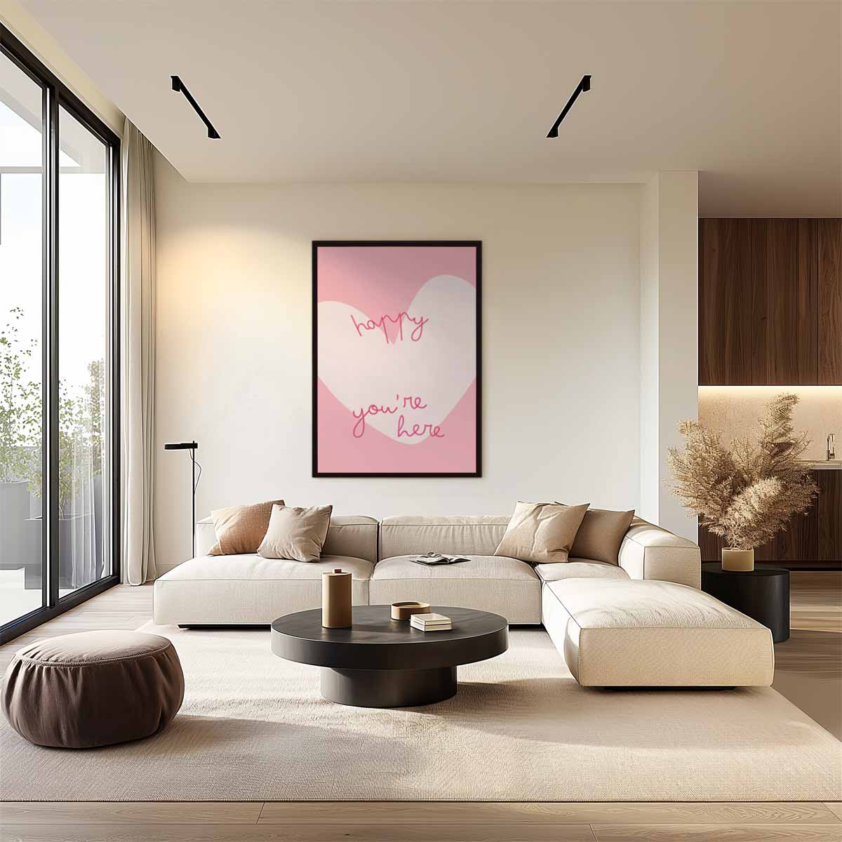 Welkom met Vrolijk Hart – canvas wanddecoratie in portret formaat