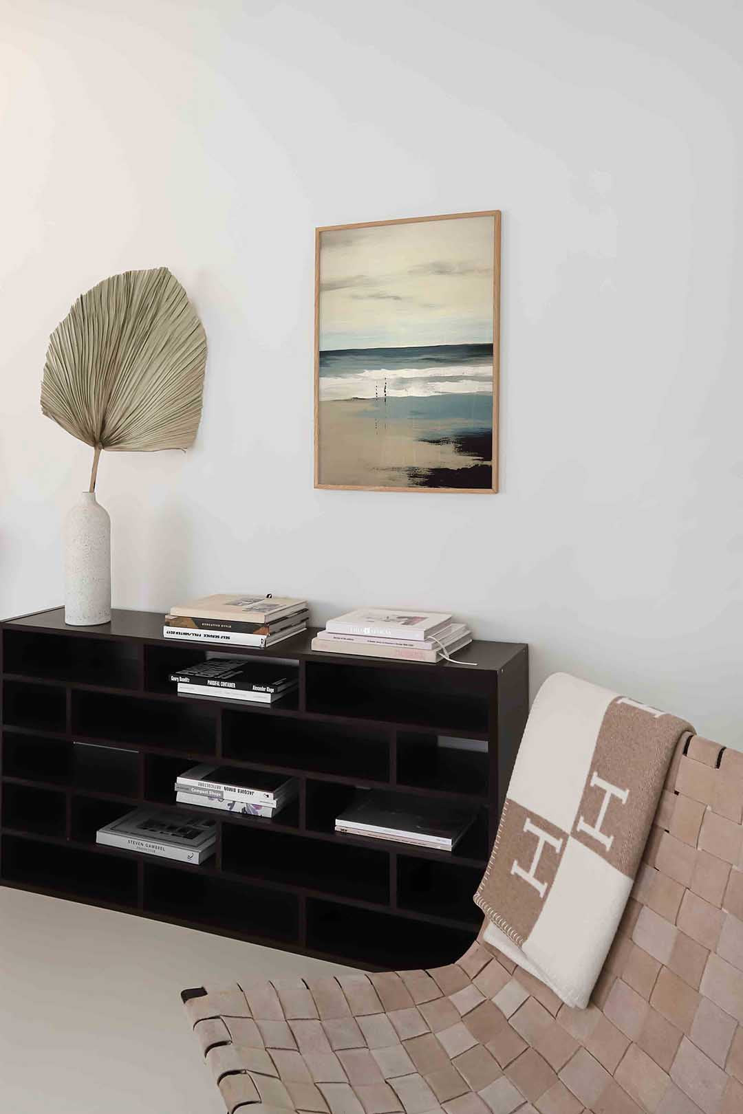 Strand en zee – staande kleurrijke abstracte wanddecoratie van WallArtistic