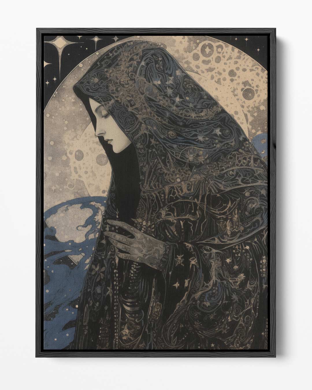 Mystieke Maanwacht – portret kunstwerk als wanddecoratie