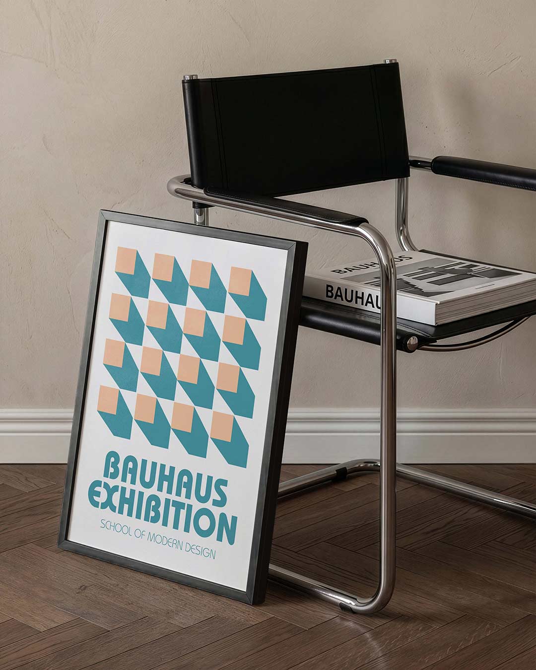 Vorm en schaduw – staande Bauhaus poster voor aan de muur