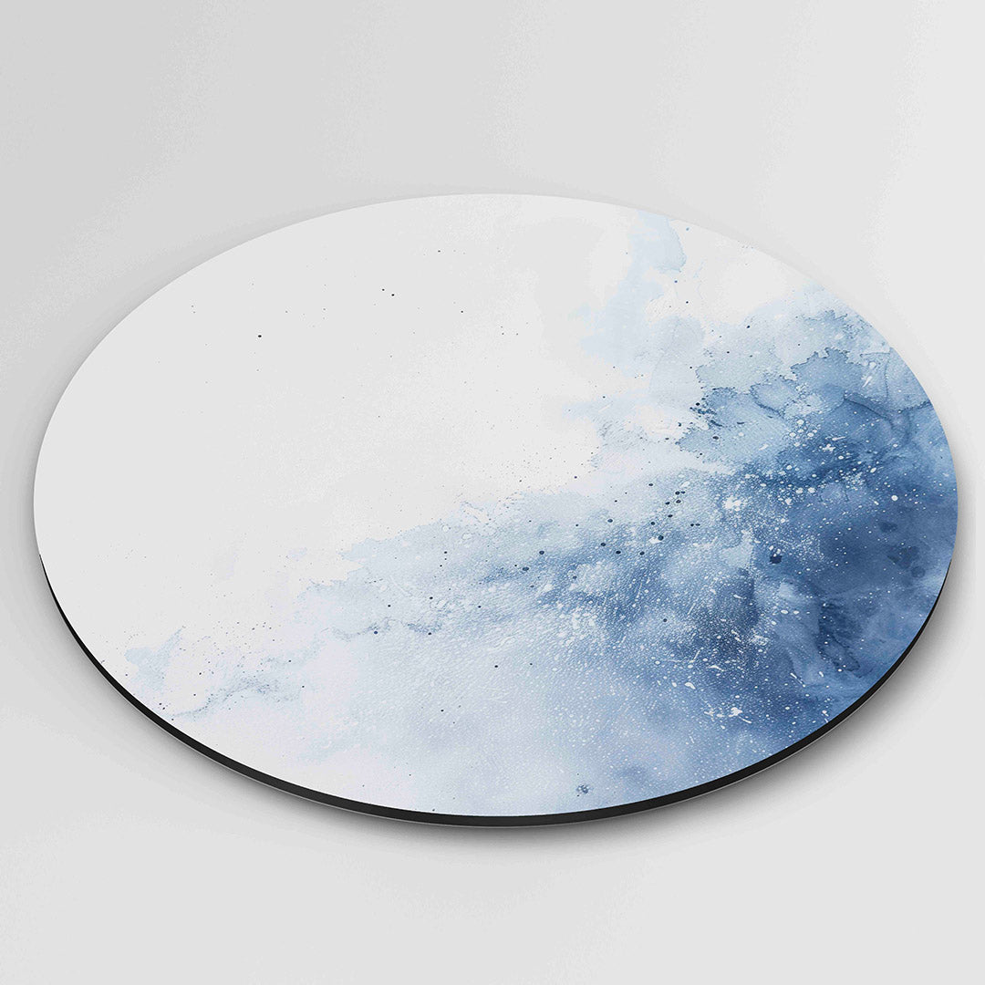 Abstracte blauwe – moderne ronde wanddecoratie van WallArtistic