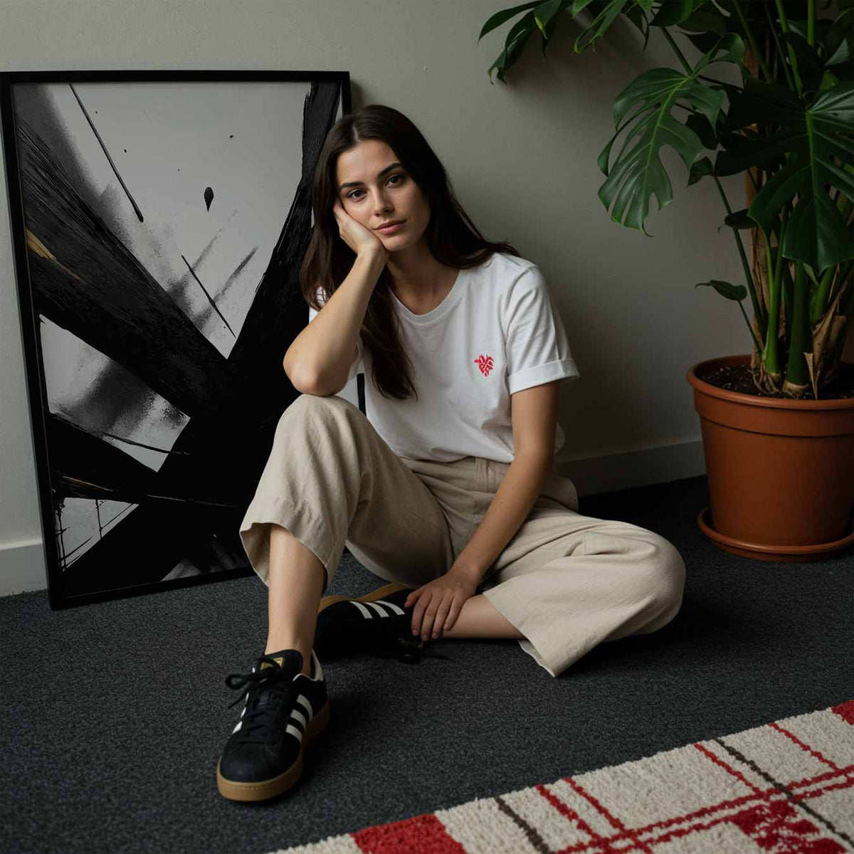 Abstracte Kracht in Zwart – abstracte wandkunst als portret poster