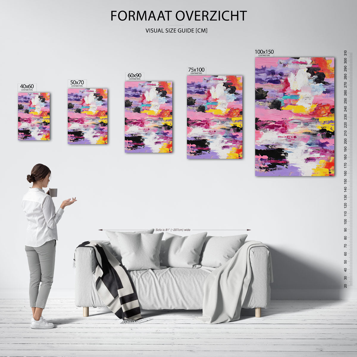 Kleurrijke expressie – moderne staande wandkunst