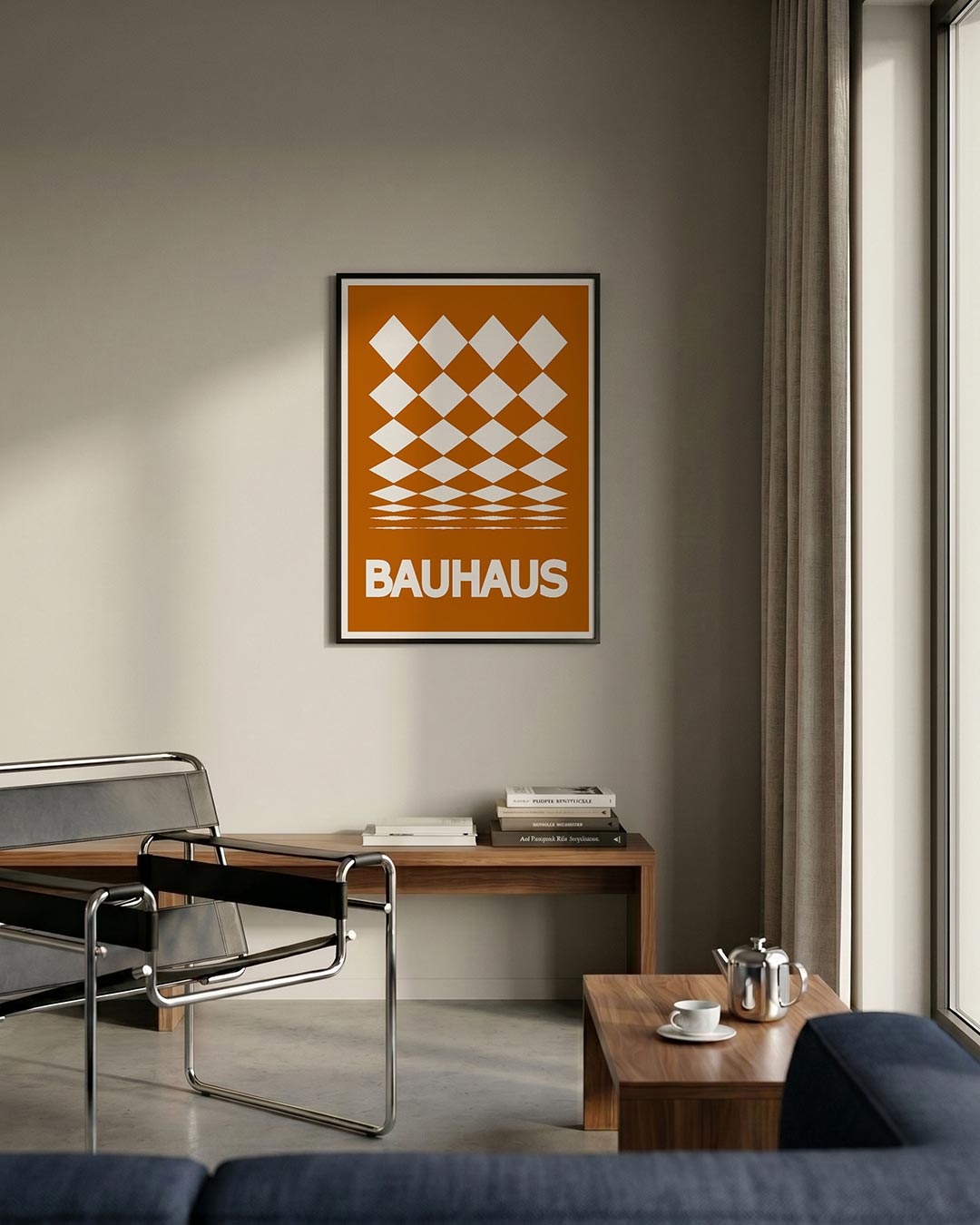 Vormritme en contrast – staande Bauhaus poster voor aan de muur
